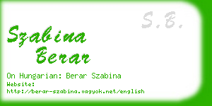szabina berar business card